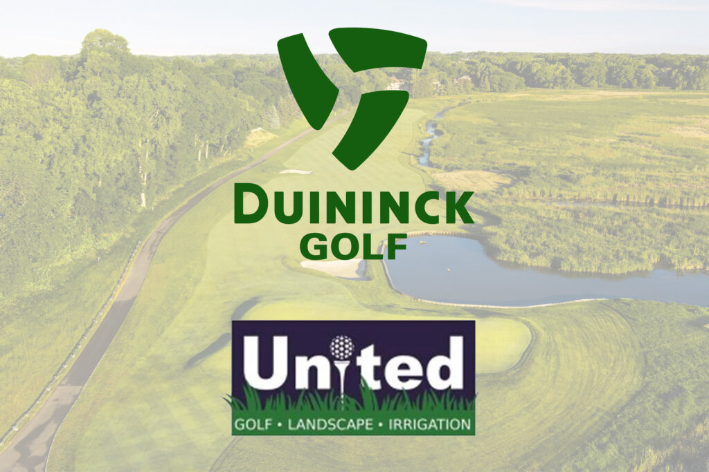 The Duininck Golf and United GLI logos overlaid on an image of Olympic Hills Golf Club in Eden Prairie, Minnesota